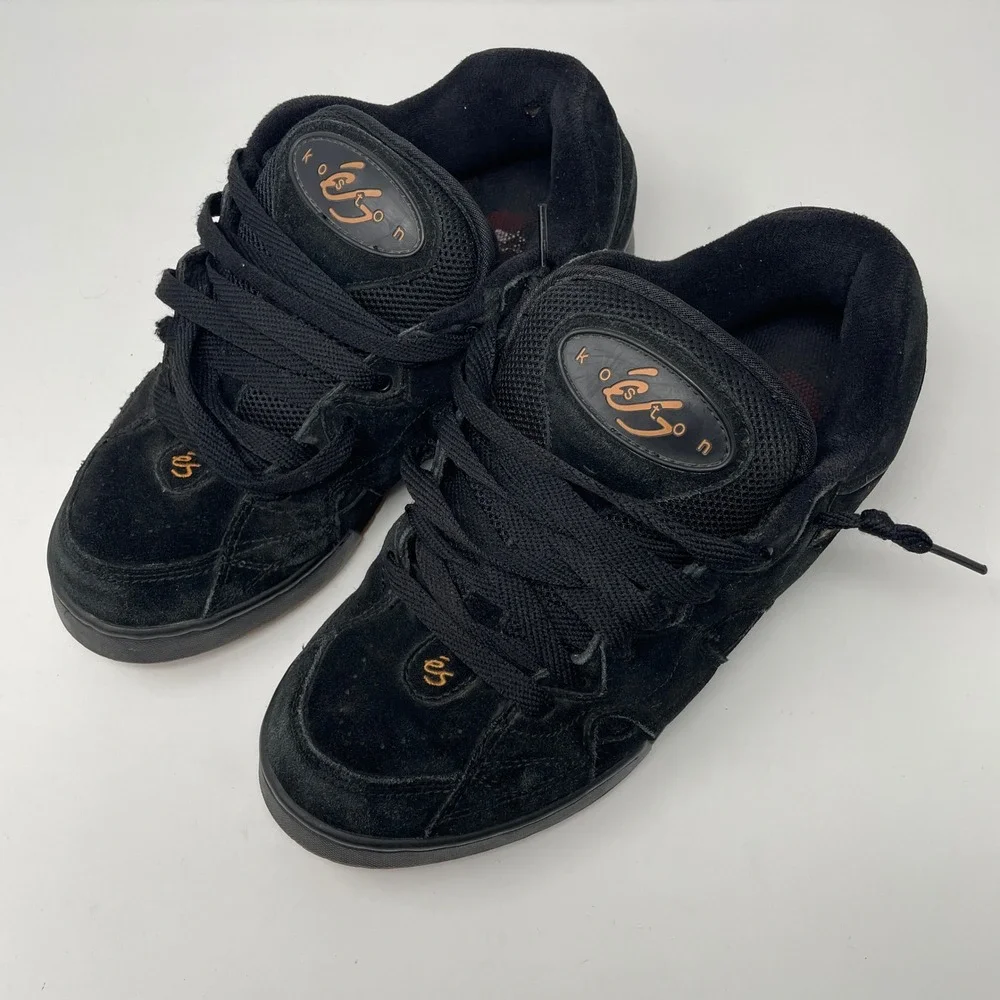 VTG es Eric Koston Skate Shoes Black Gum EK-01 Iconic 2003 Sz 12‎ Y2K Retro Read